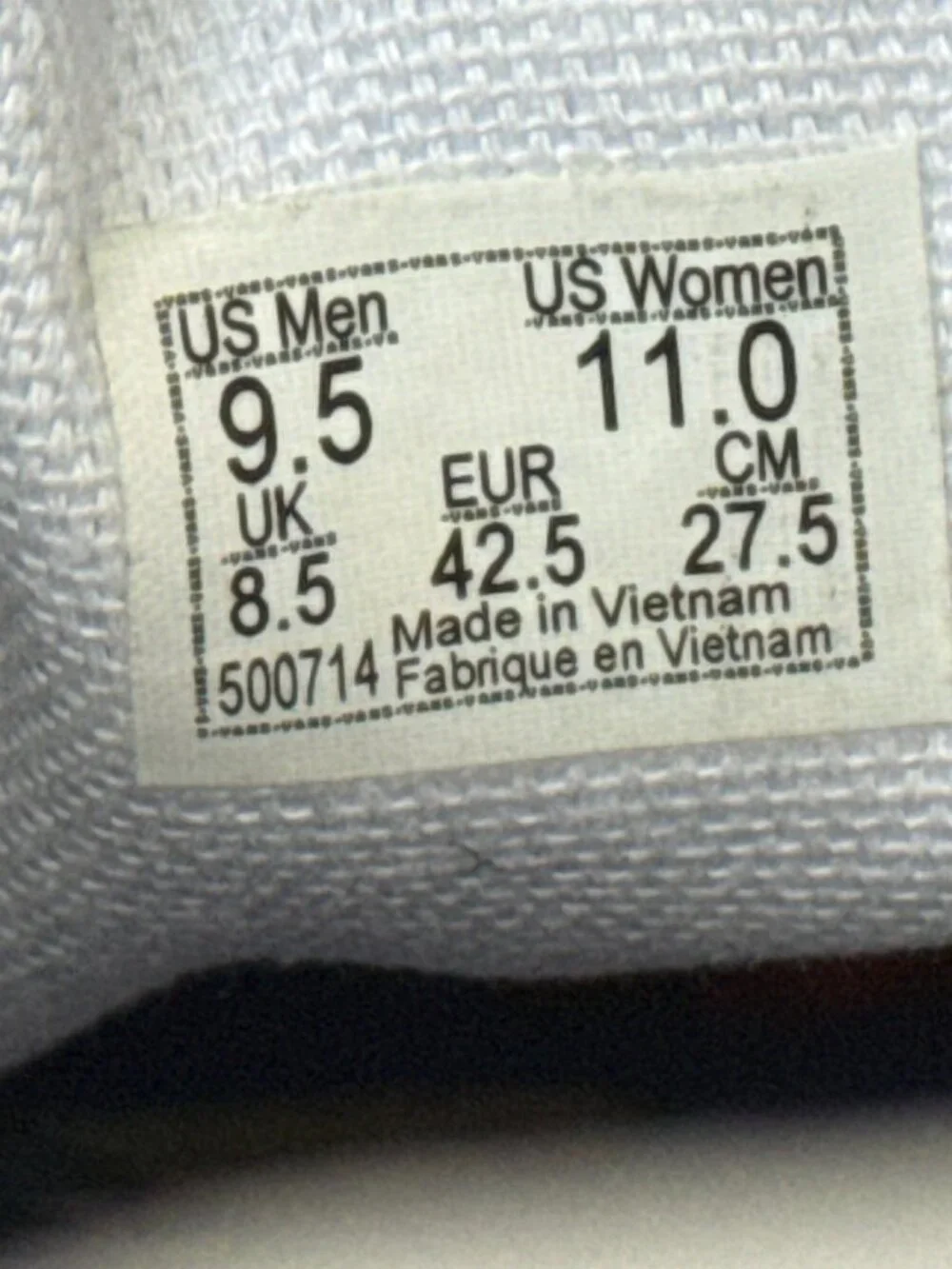 Men's 9.5 Women's 11 -VANS Classic Slip-On Low Tide True White Sneaker-500714